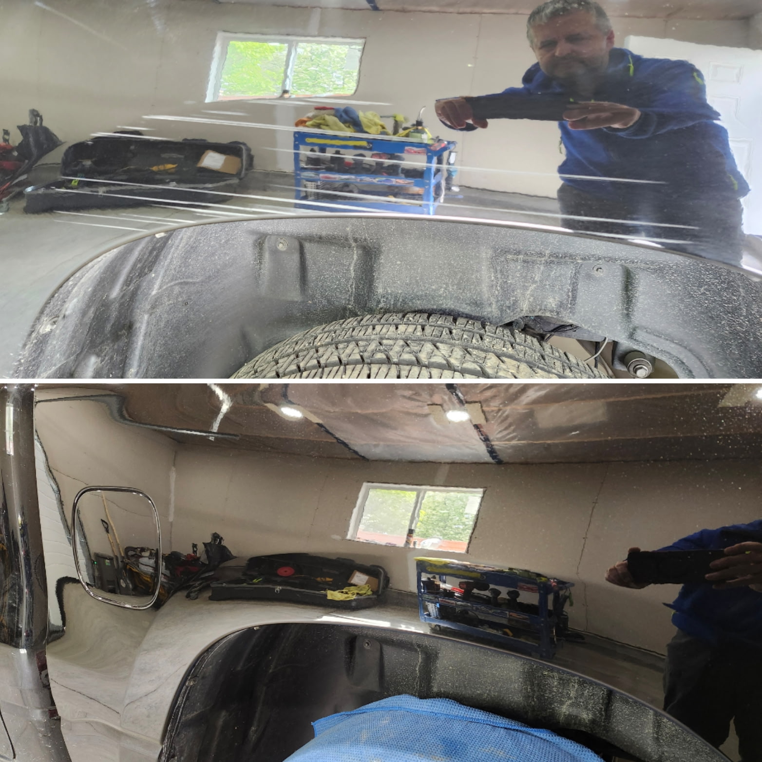 Before and after scratch repair Calgary